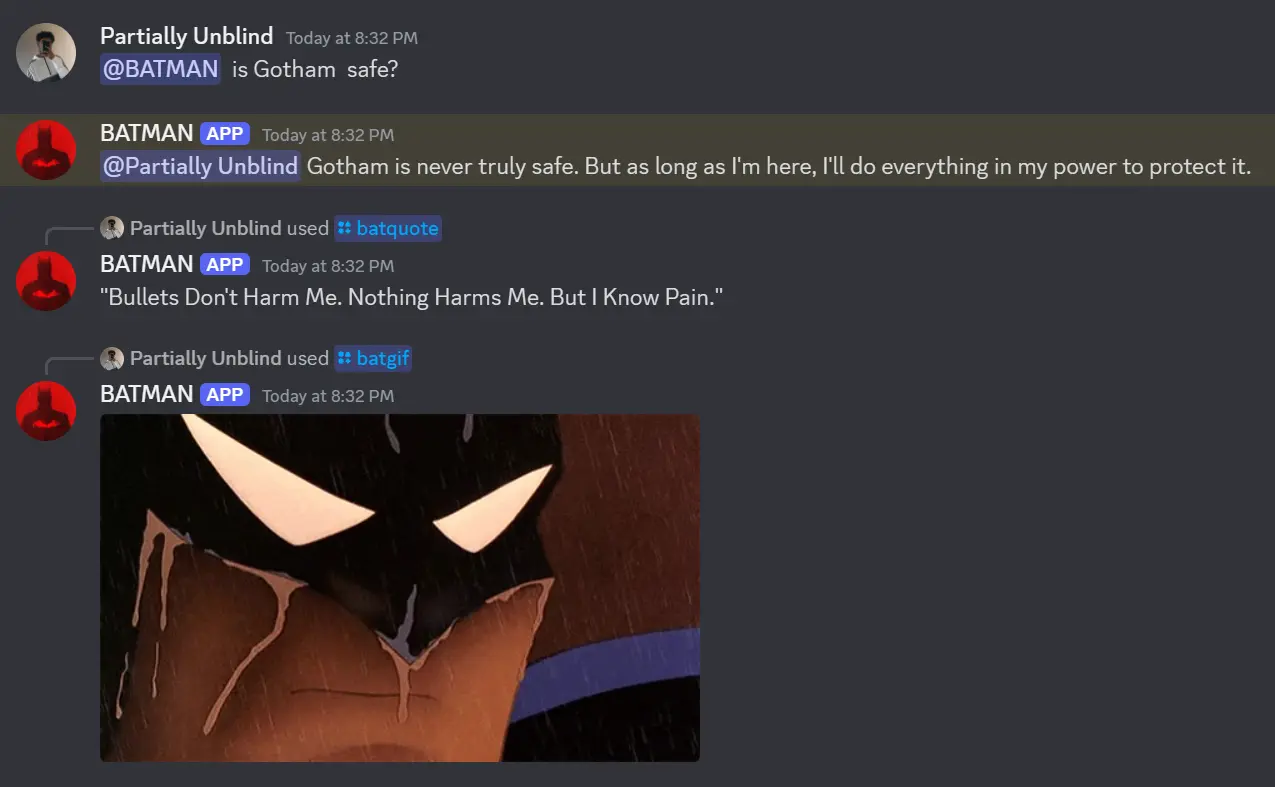 Batman Discord Bot Demo